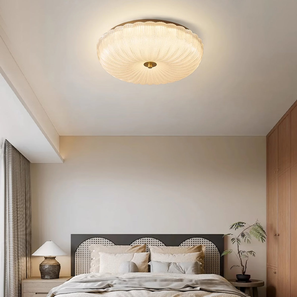 Enxia Ripple Glass Flush Mount Ceiling Light