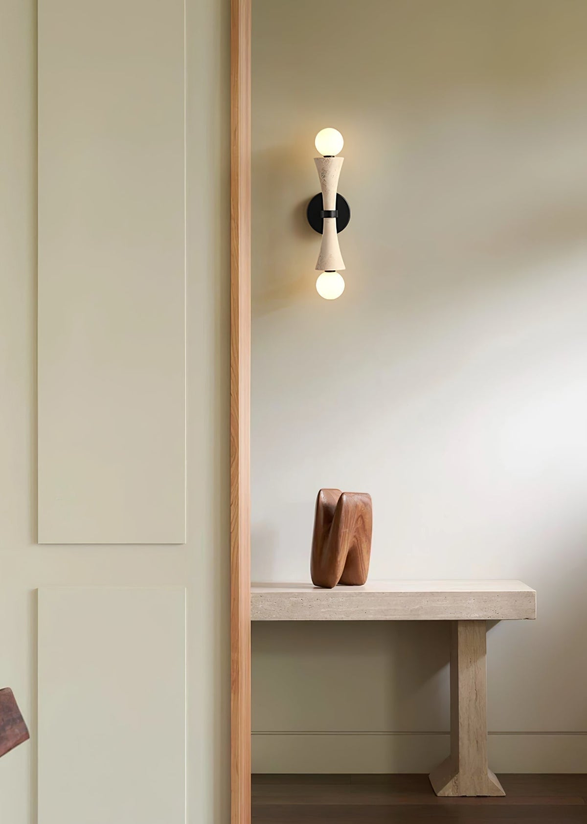 Oloriel Sculptural Travertine Wall Light