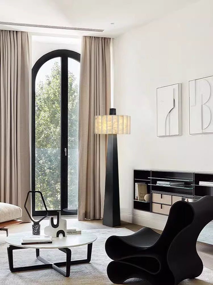 Wolve Alabaster Obelisk Floor Lamp