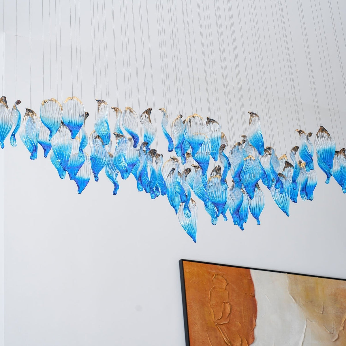 Asteria Wave Blown Glass Customize Chandelier