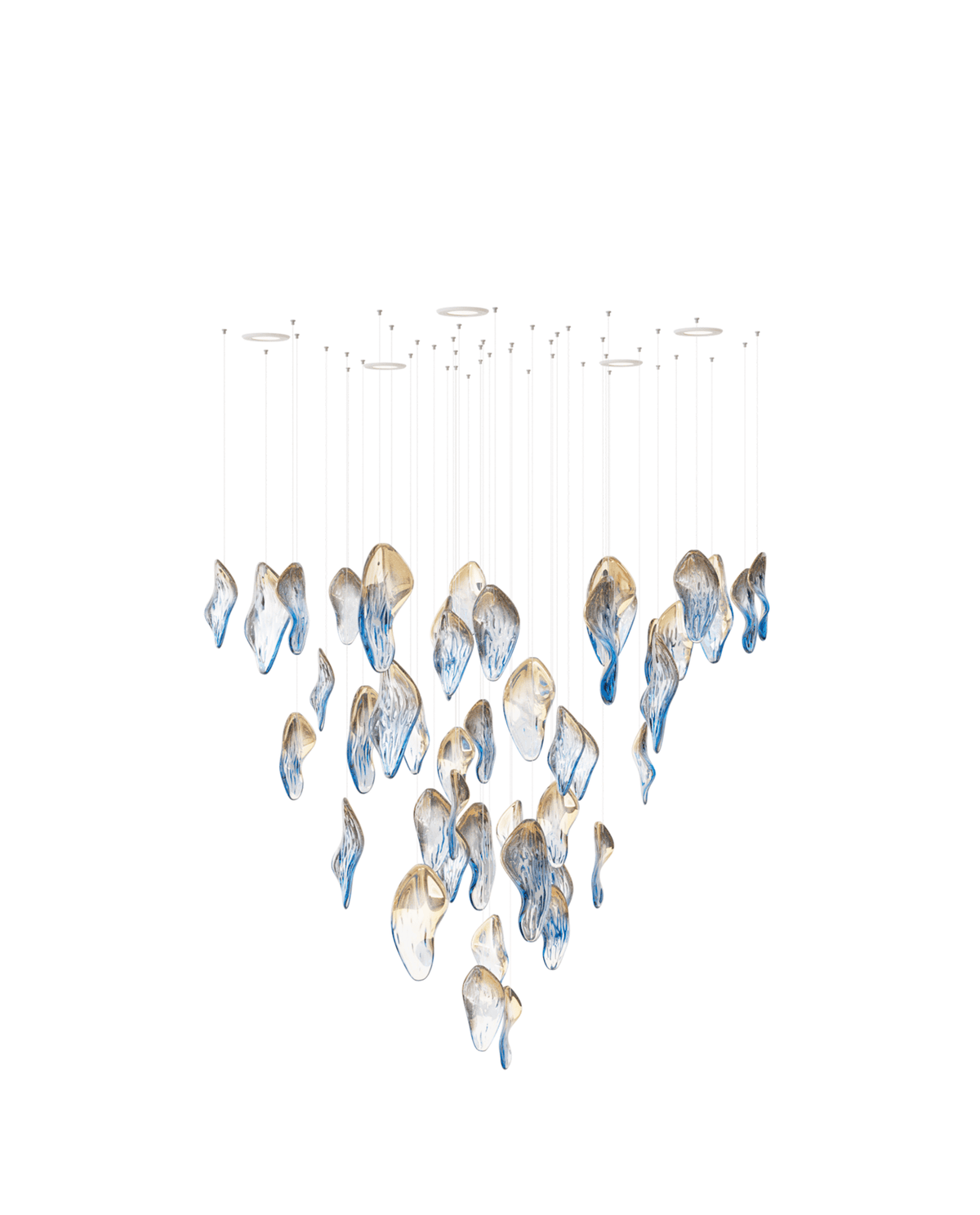 Asteria Wave Blown Glass Customize Chandelier