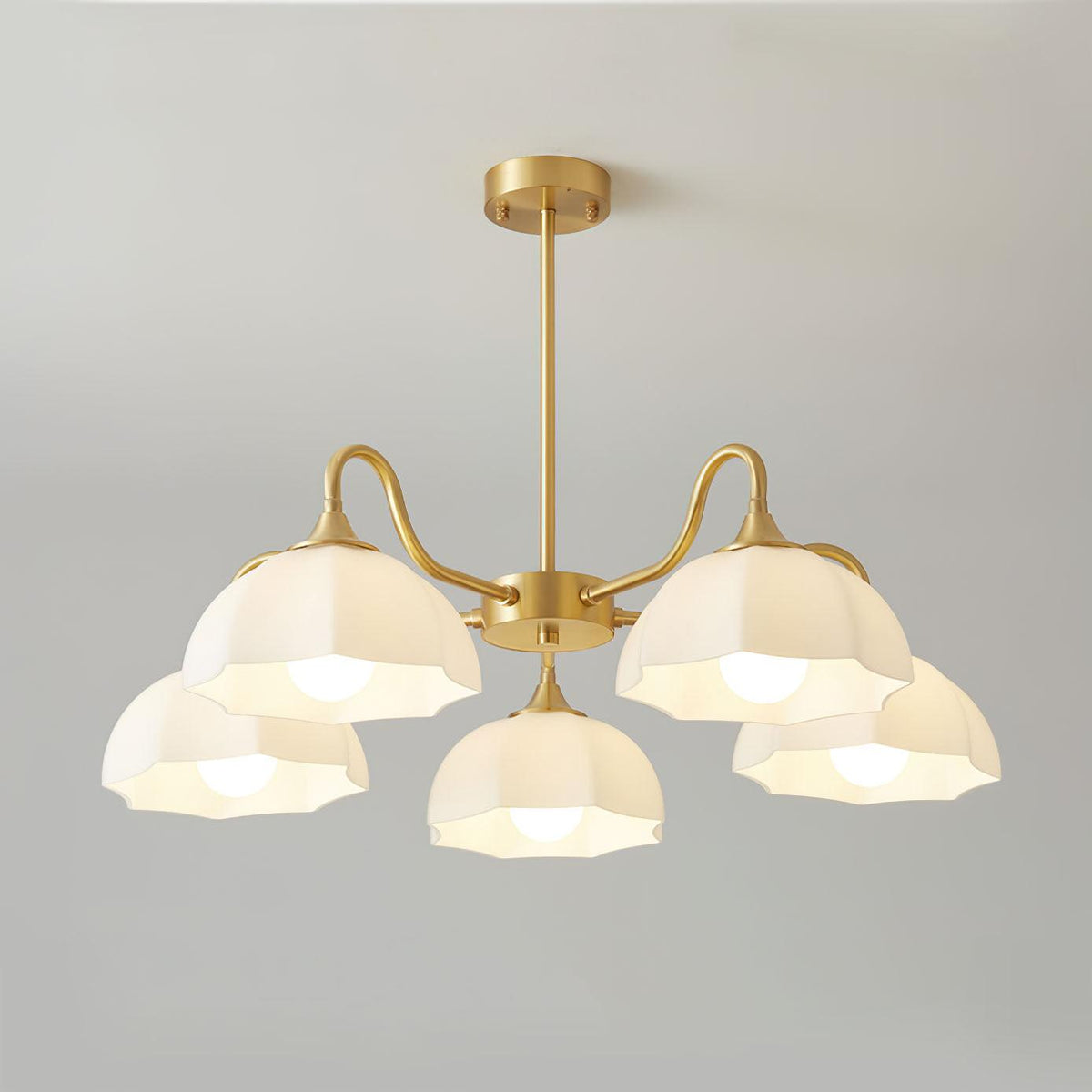 Velisira Chandelier Octagonal Glass Bowl Copper French