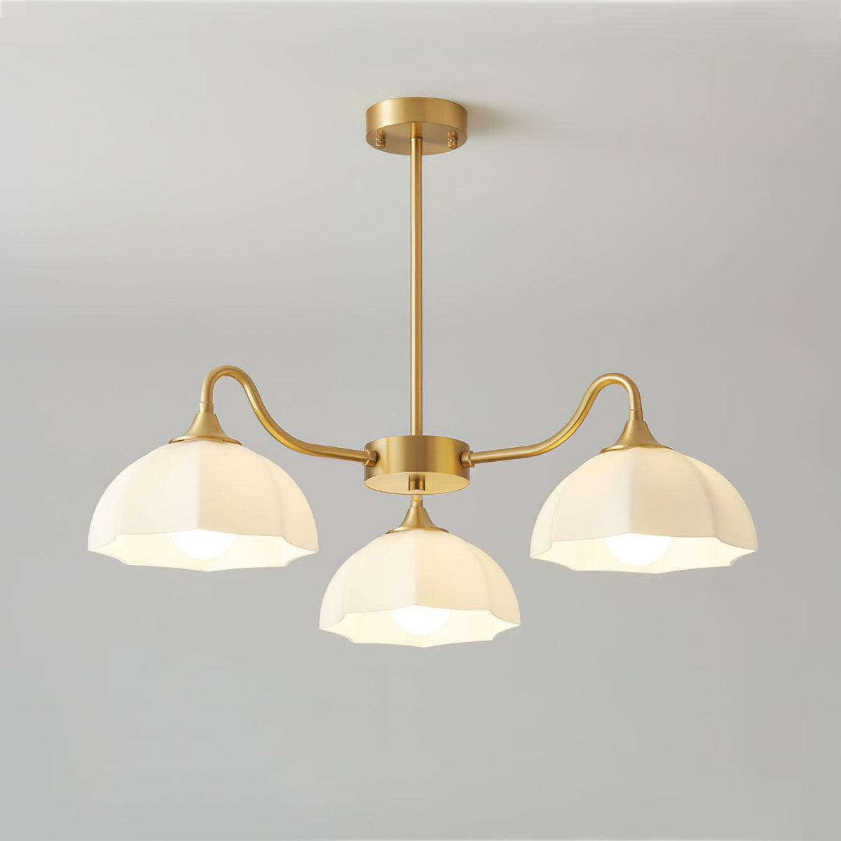 Velisira Chandelier Octagonal Glass Bowl Copper French