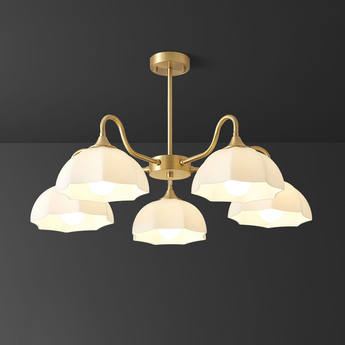 Velisira Chandelier Octagonal Glass Bowl Copper French