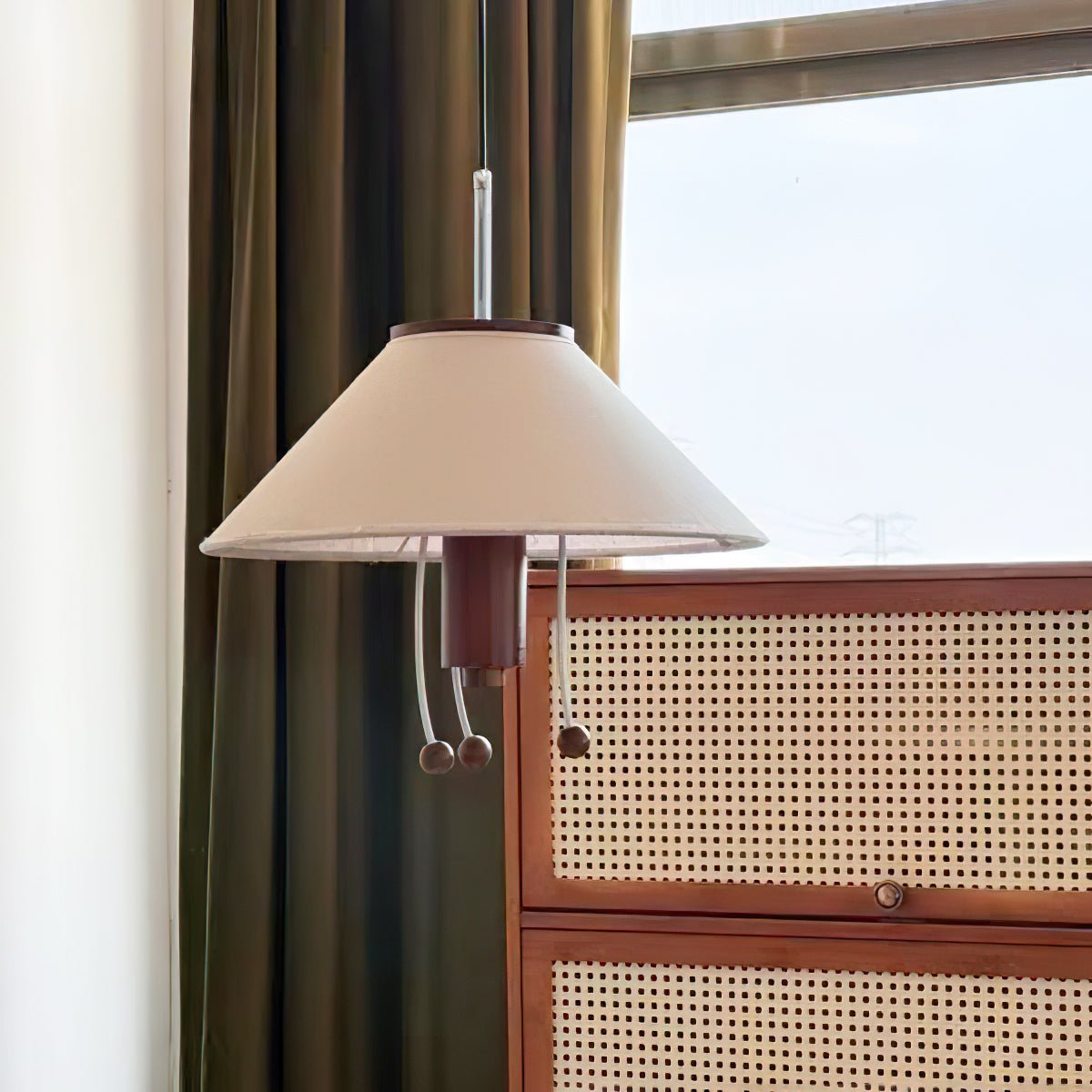 Zathee Nordic Art Classic Wood Fabric Pendant Lamp