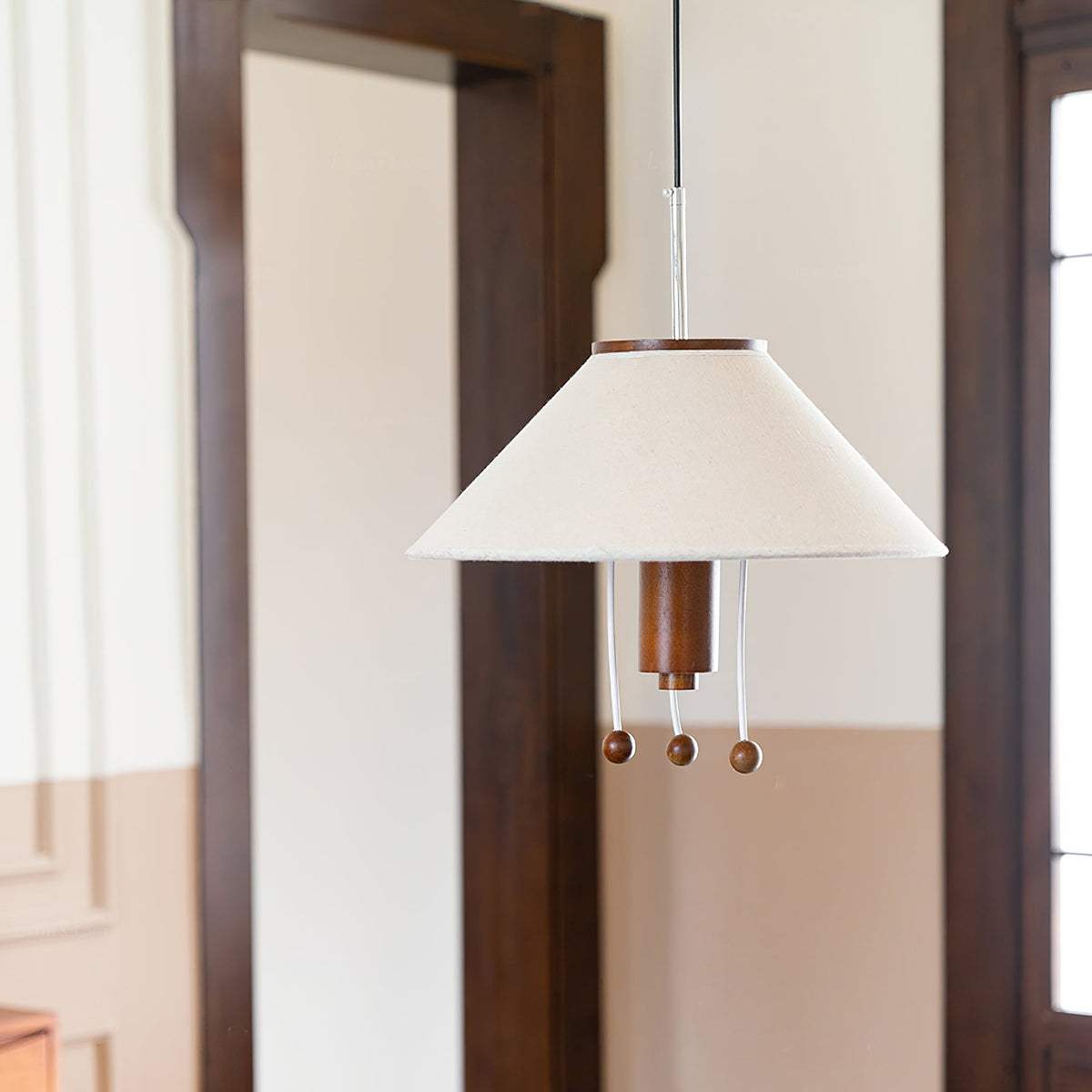 Zathee Nordic Art Classic Wood Fabric Pendant Lamp