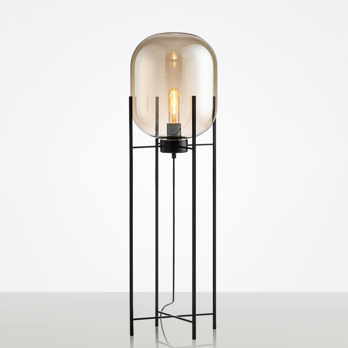 Liorivelia Glass Industrial Floor lamp