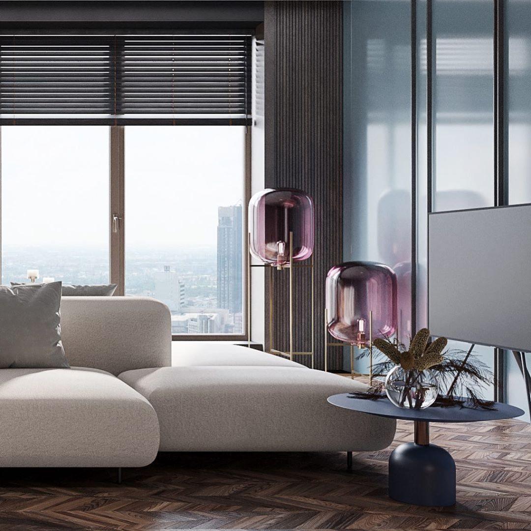 Liorivelia Glass Industrial Floor lamp