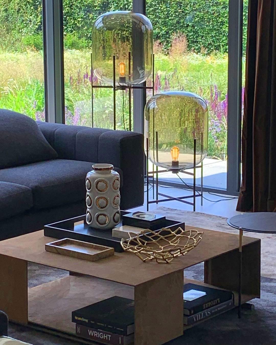Liorivelia Glass Industrial Floor lamp