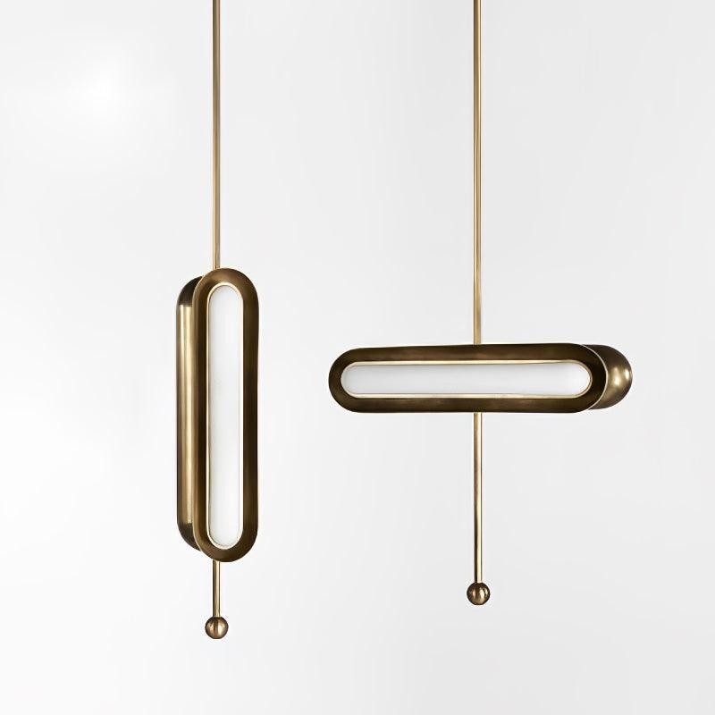 Lyvinaris Geometric Brass Linear Pendant Light