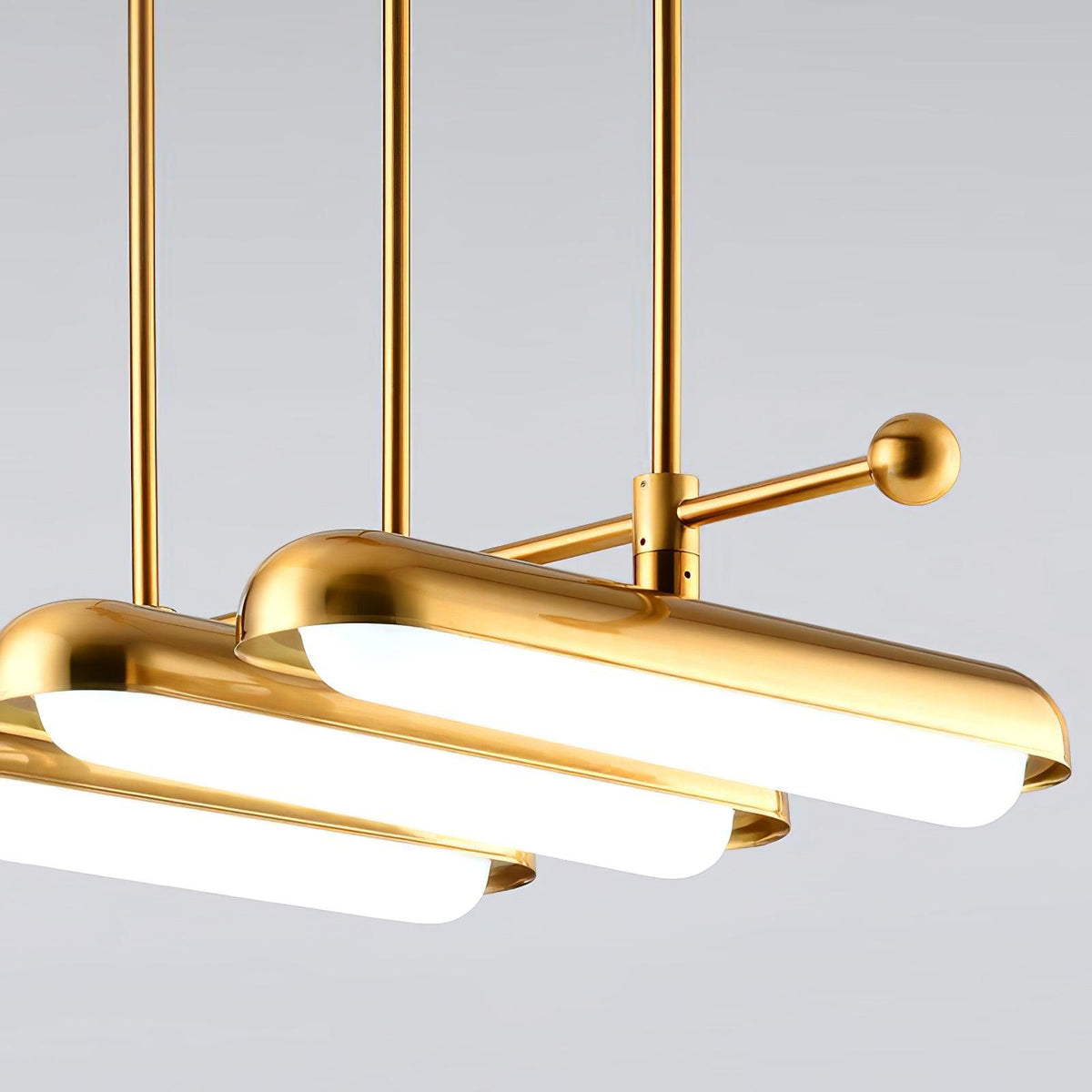 Lyvinaris Geometric Brass Linear Pendant Light