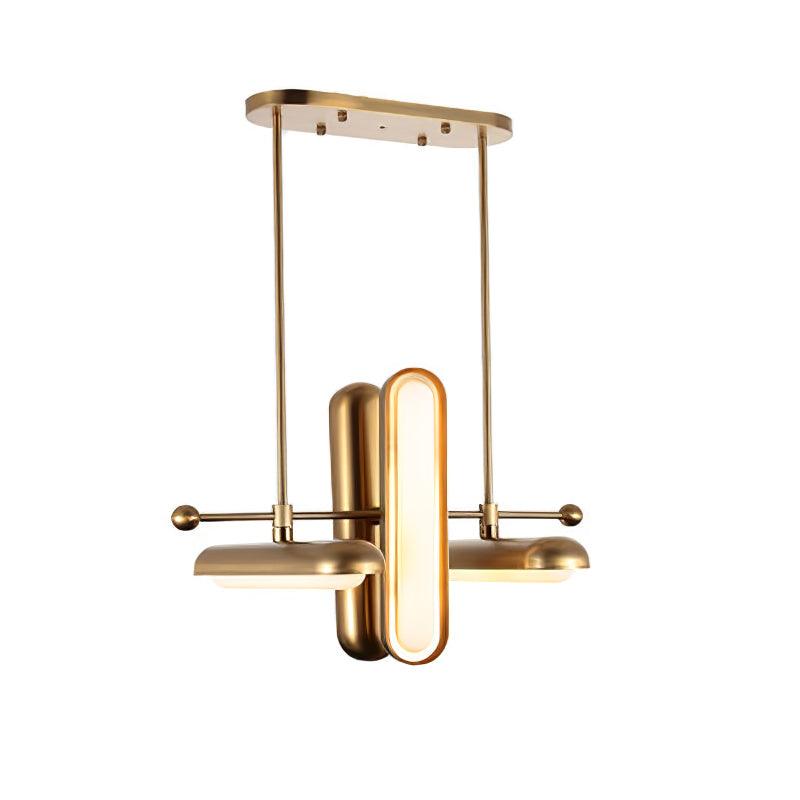 Lyvinaris Geometric Brass Linear Pendant Light