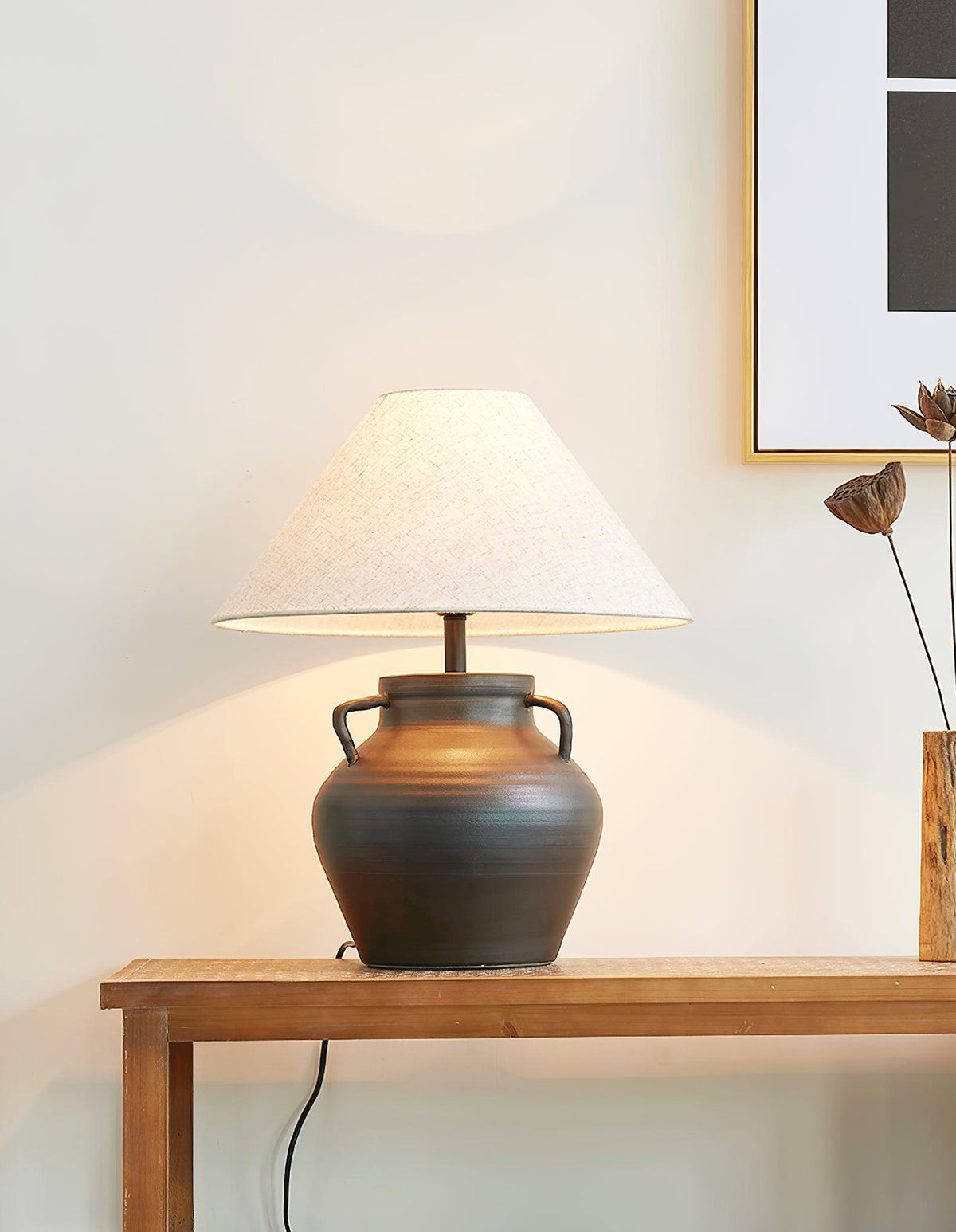 Amfora Fabric Rustic Table Lamp