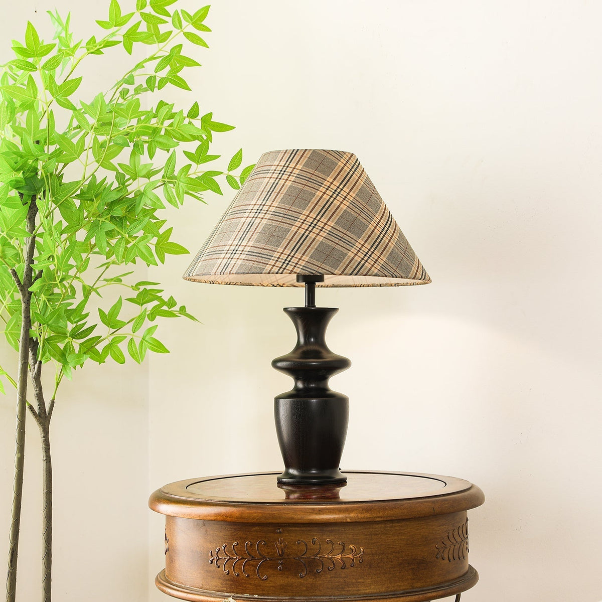 Herita Wood & Fabric Table Lamp