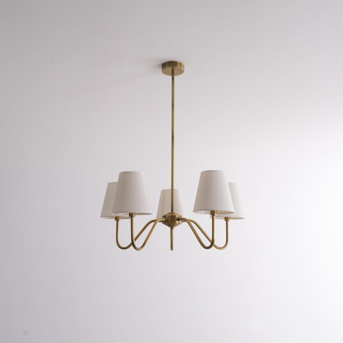 Viraean Vintage Industrial Brass Fabric Chandelier