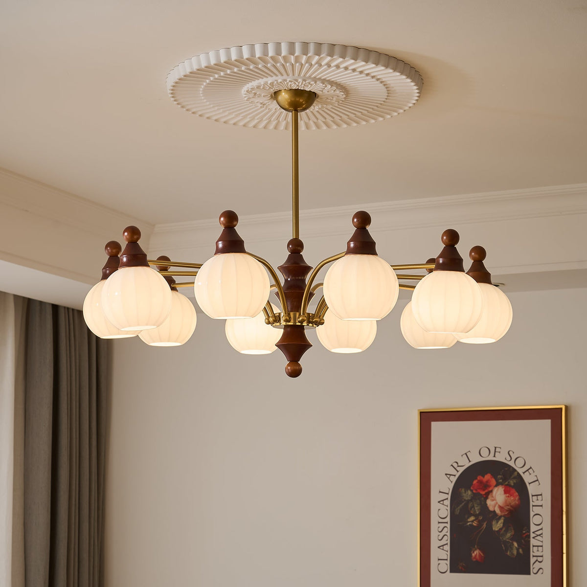 Jago Chandelier Blossom with Glass Shades