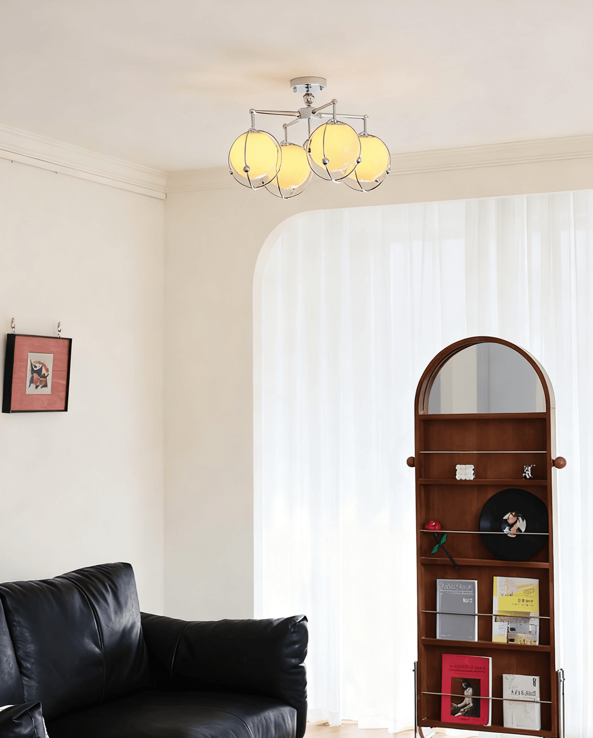 Noririella Orb Cage Semi Ceiling Lamp