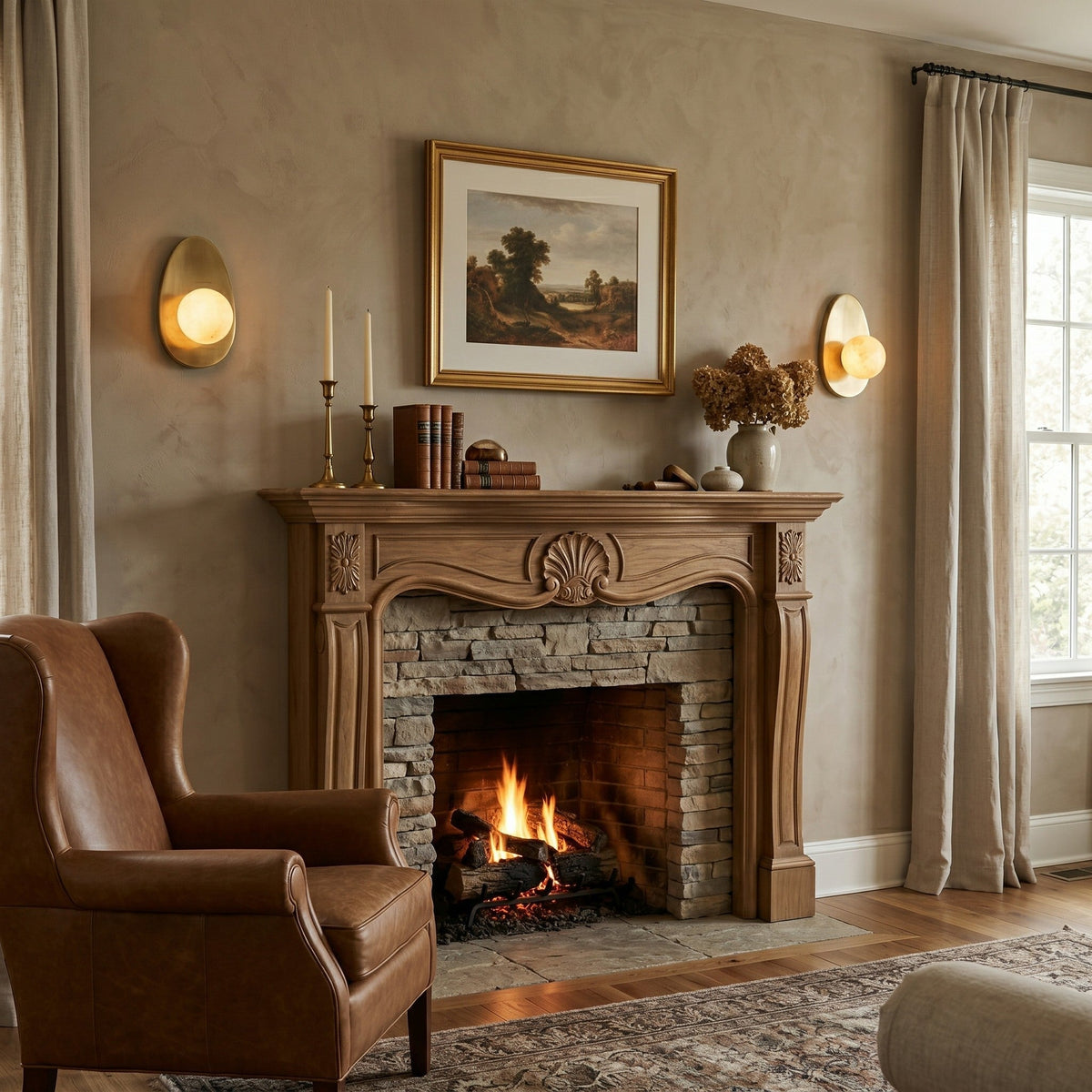 Orlisse Alabaster Wall Sconce