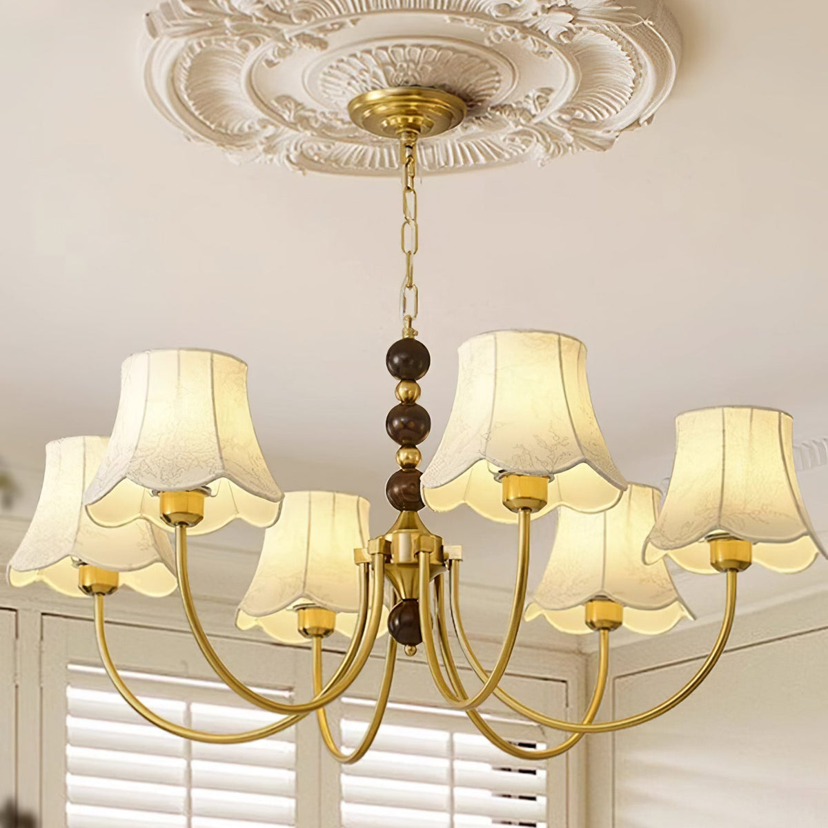 Orchid Chandelier Fabric Golden