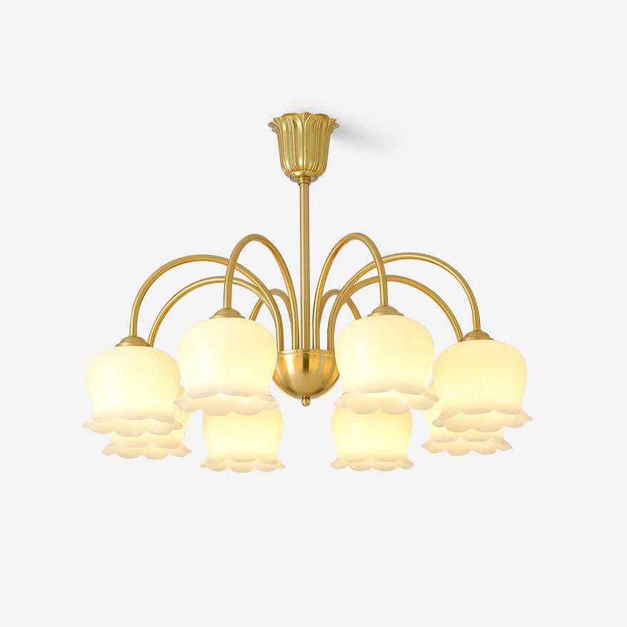 Solenora Chandelier Brass Elegant Curved Arm