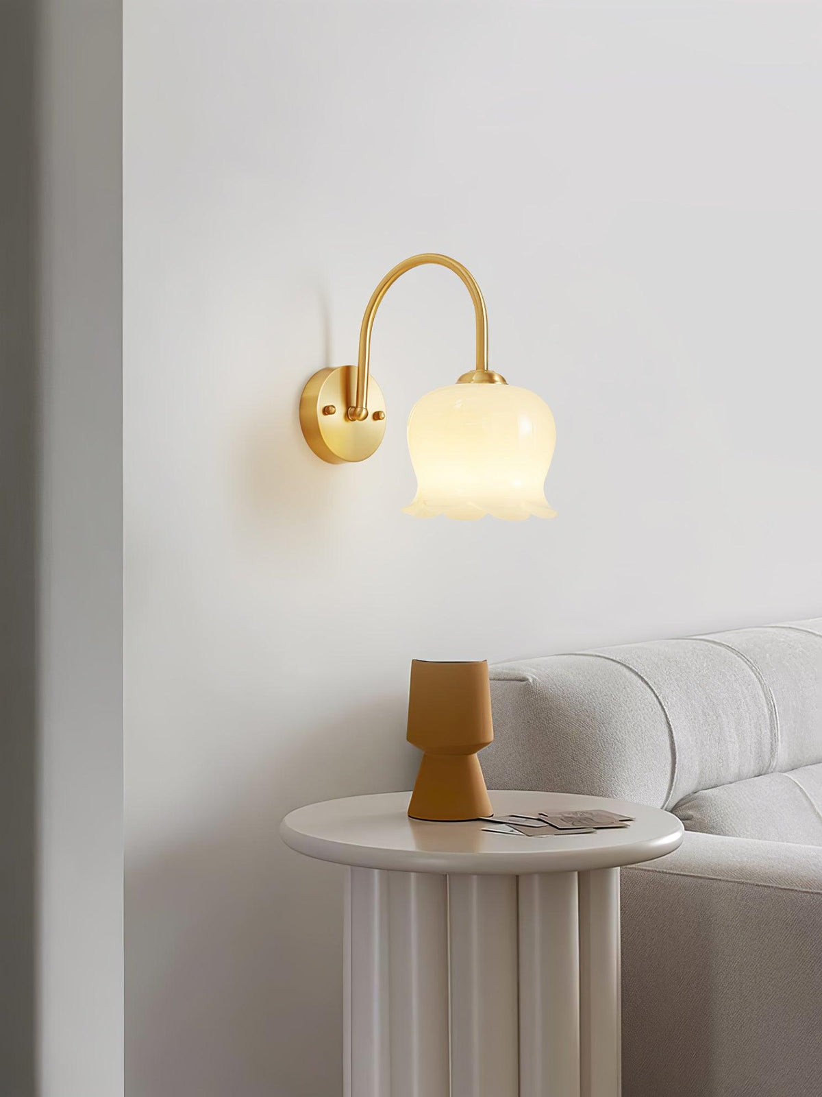 Avcarora Premium Nordic Art Brass Glass Wall Lamp