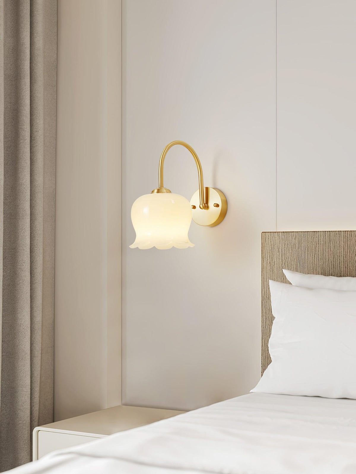 Avcarora Premium Nordic Art Brass Glass Wall Lamp