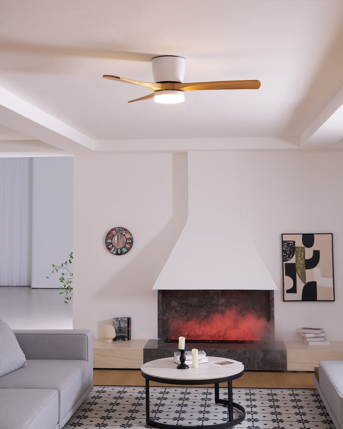 Elena Modern Wood Ceiling Fan Light