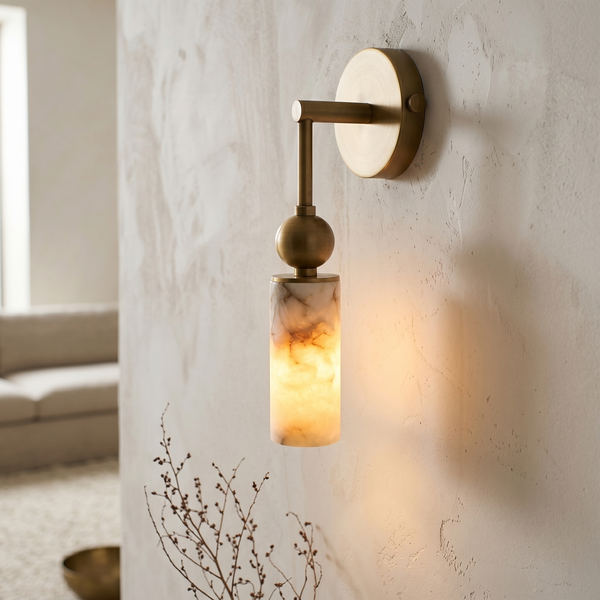 Javen Alabaster Indoor Wall Light
