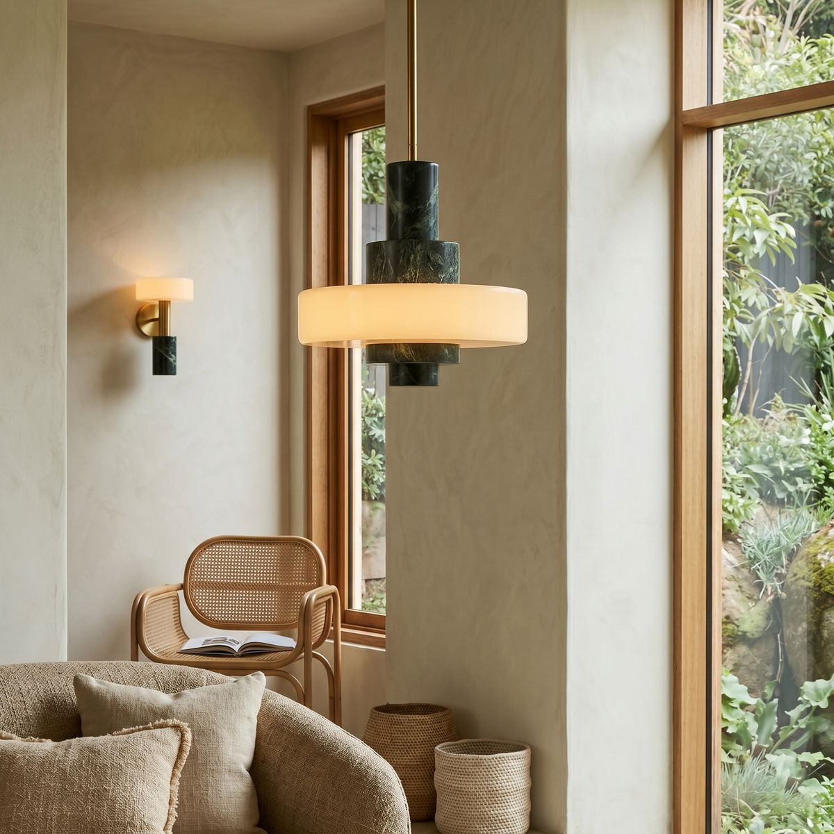 Mercury Green Marble Pendant Lamp