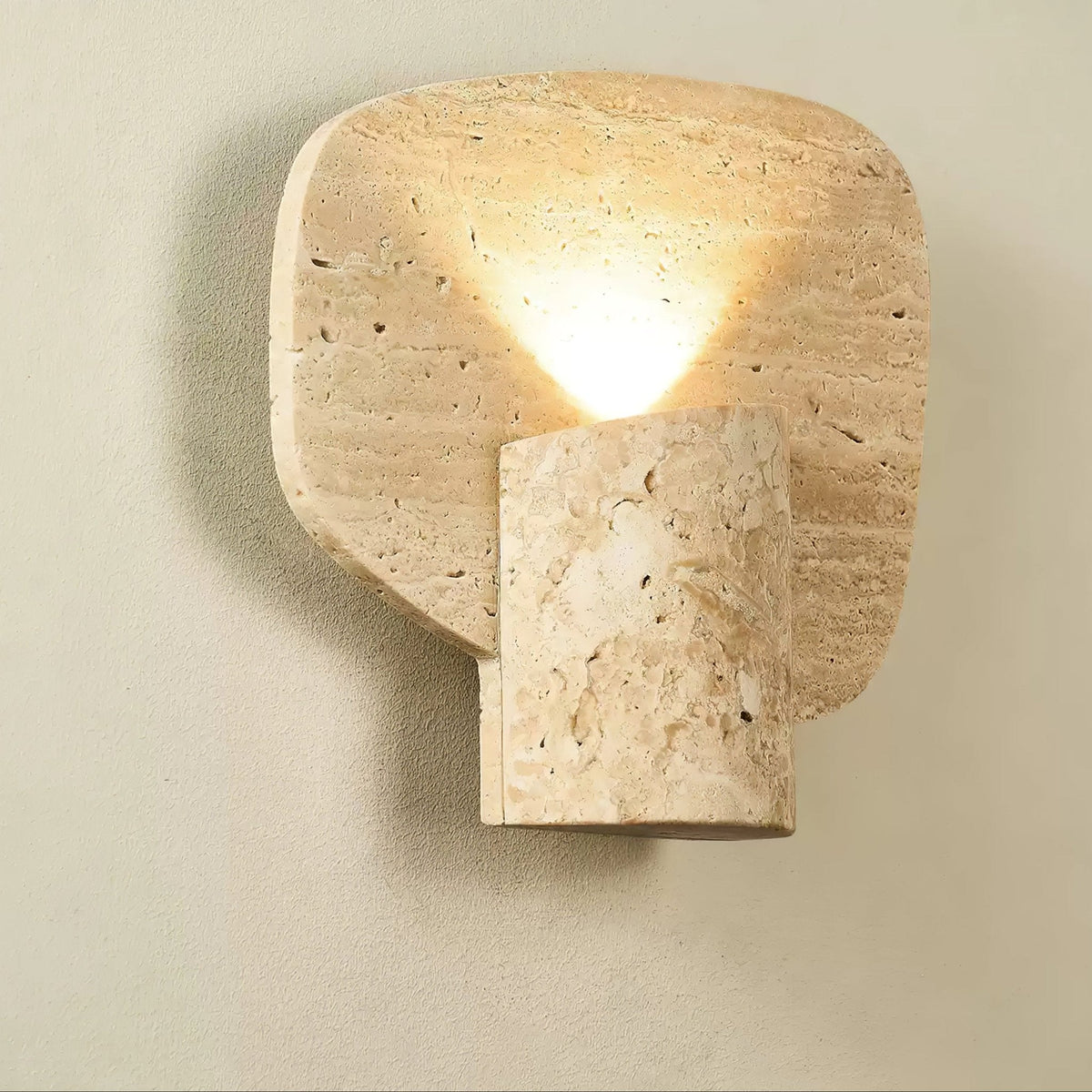 Bryke Travertine Cylinder Wall Light