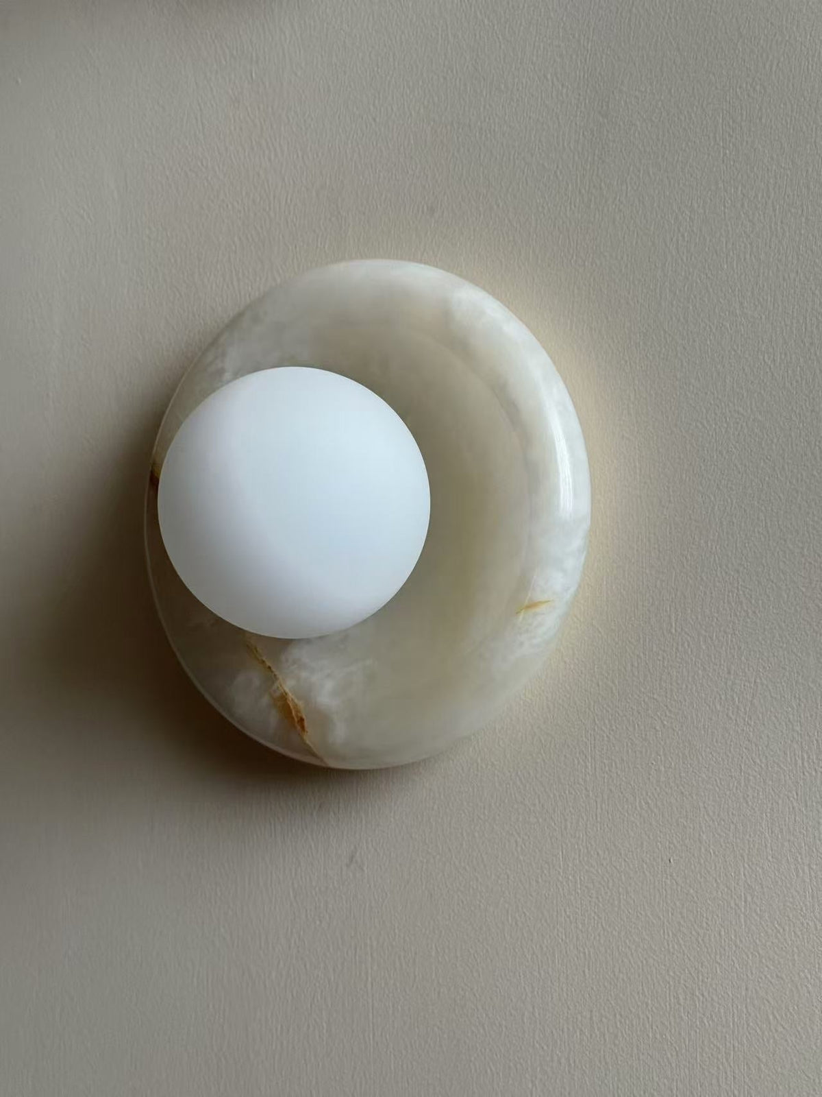 Aursilos Premium Nordic Art White Jade Glass Sconce Wall Lamp