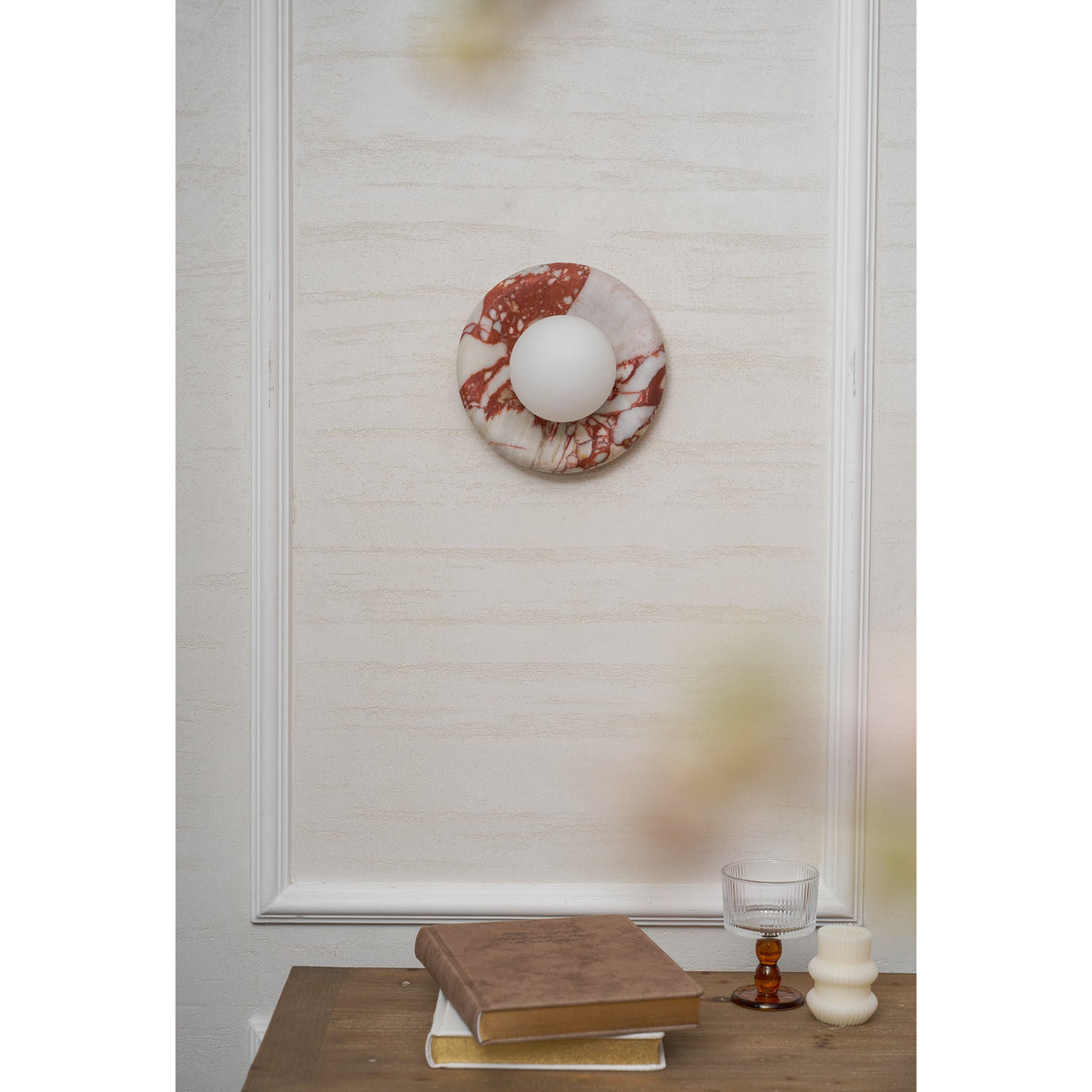 Dojan Red Marble Indoor Wall Light