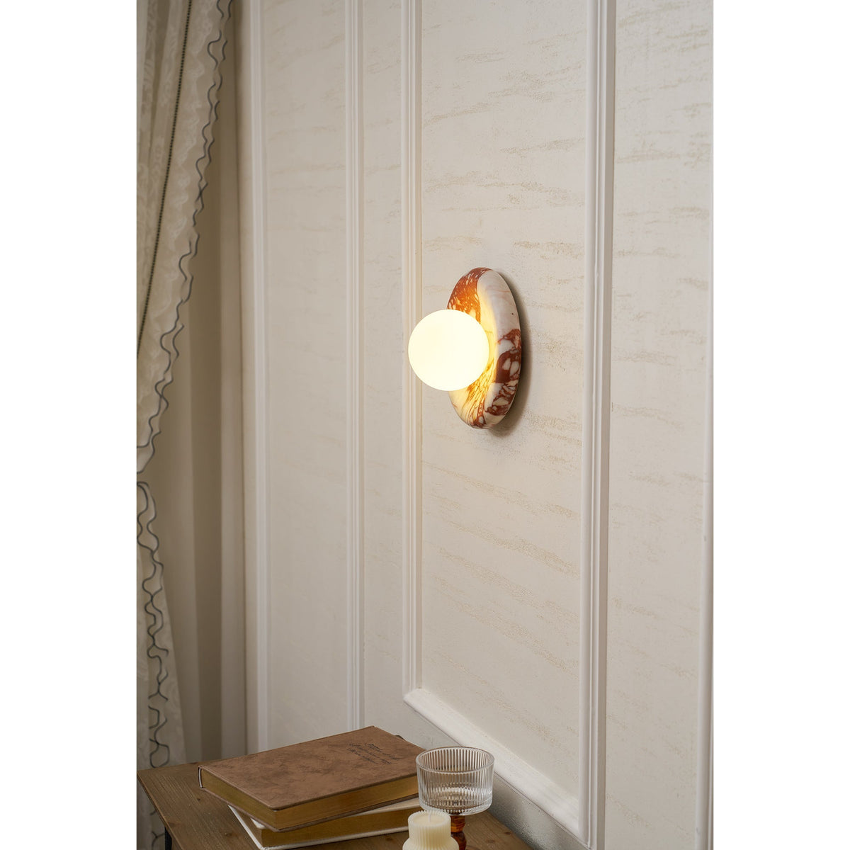 Dojan Red Marble Indoor Wall Light