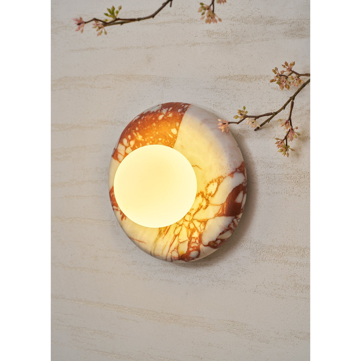 Dojan Red Marble Indoor Wall Light