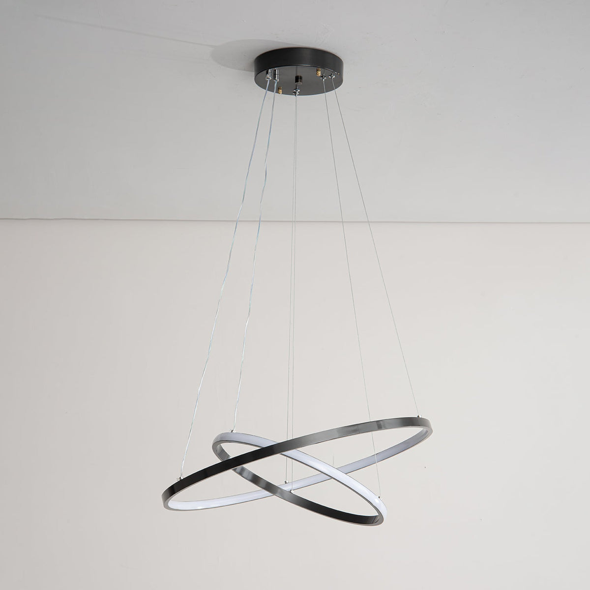 Efrion Modern Minimalist Rings Brass Plastic Chandelier