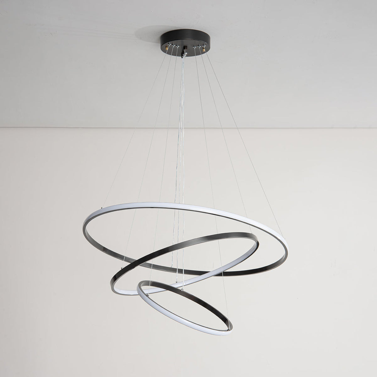 Efrion Modern Minimalist Rings Brass Plastic Chandelier
