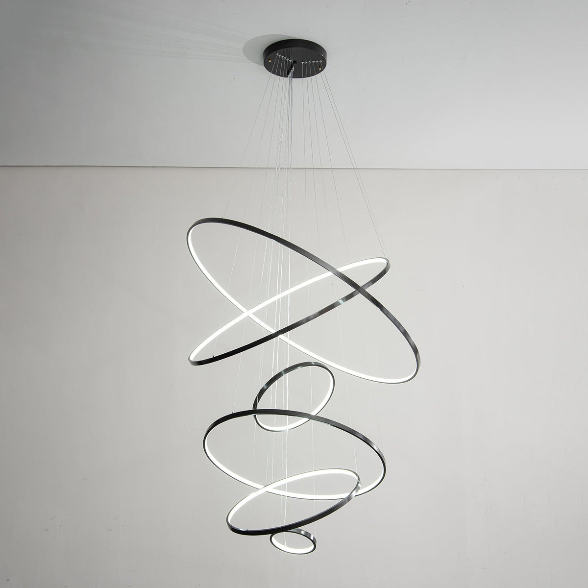 Efrion Modern Minimalist Rings Brass Plastic Chandelier