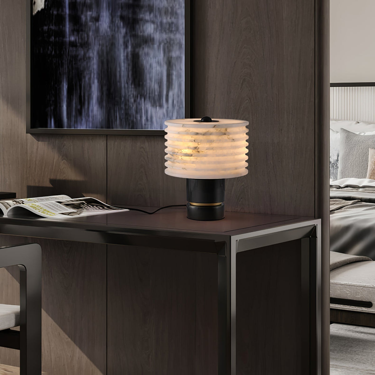 Elmarir Ribbed Alabaster Table Lamp