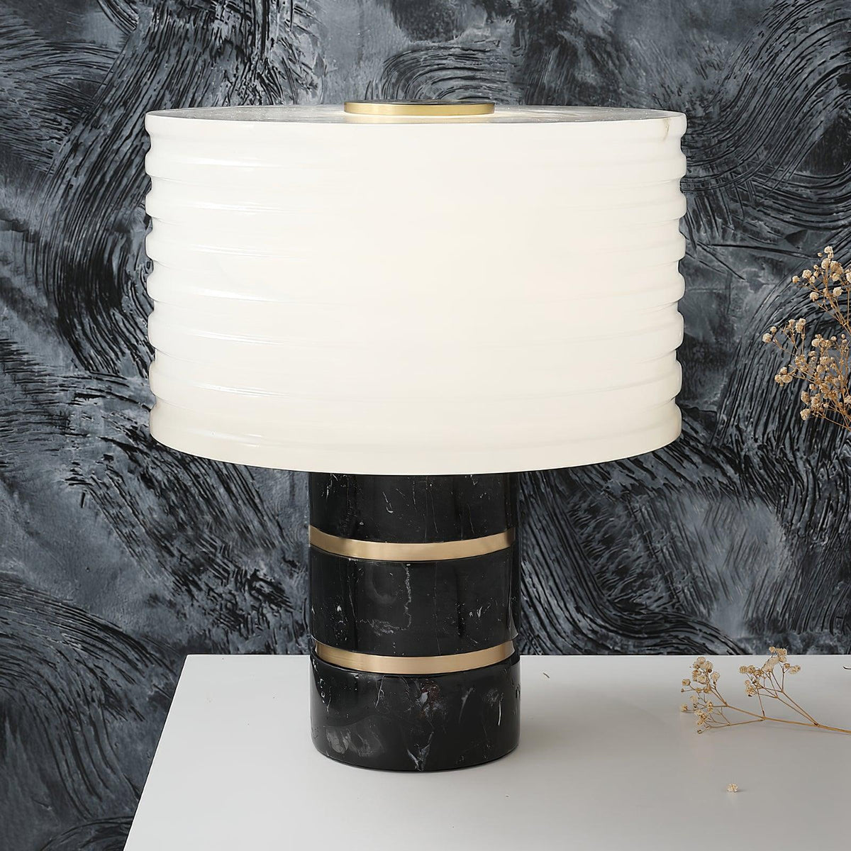 Elmarir Ribbed Alabaster Table Lamp
