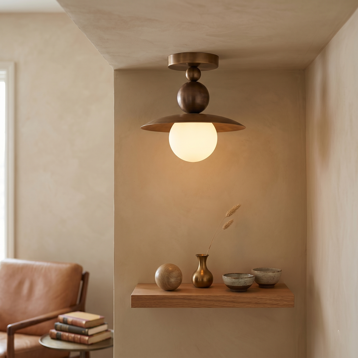 Bueva Alabaster Flush Mount Ceiling Light