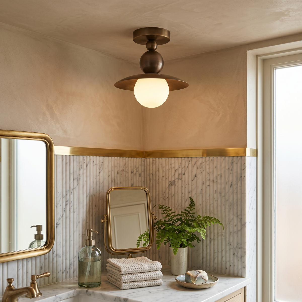 Bueva Alabaster Flush Mount Ceiling Light