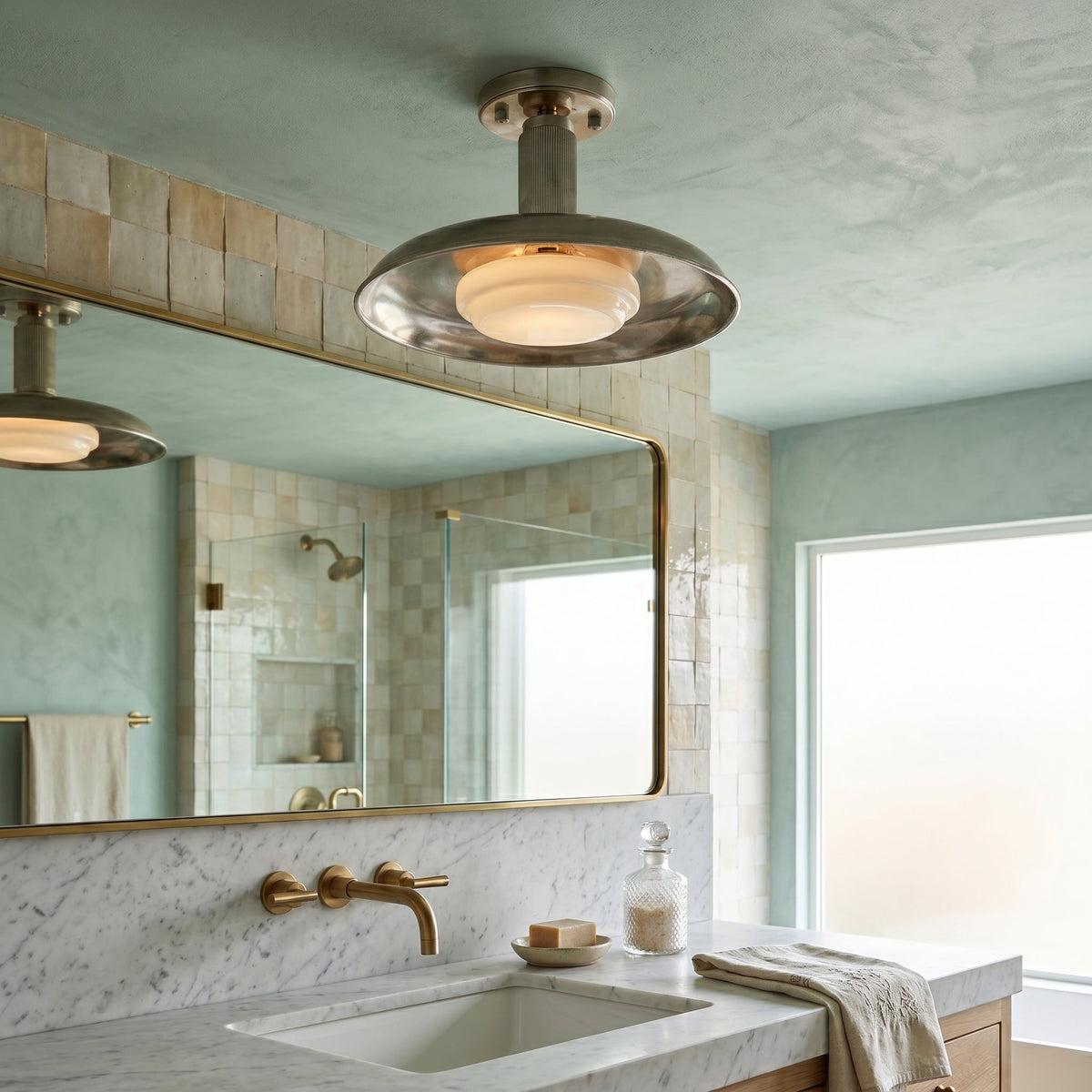 Bomae Pot Lid Style Flat Panel Flush Mount Ceiling Light