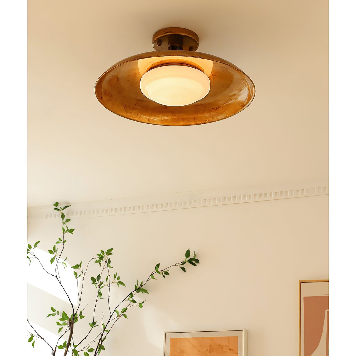 Bomae Pot Lid Style Flat Panel Flush Mount Ceiling Light