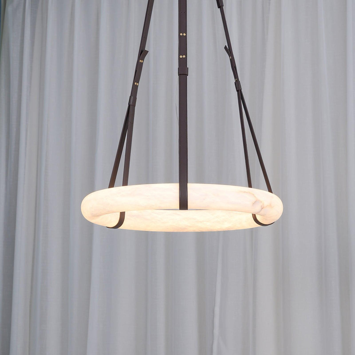 Lixor Alabaster Chandeliers Ring Leather Strap Version A