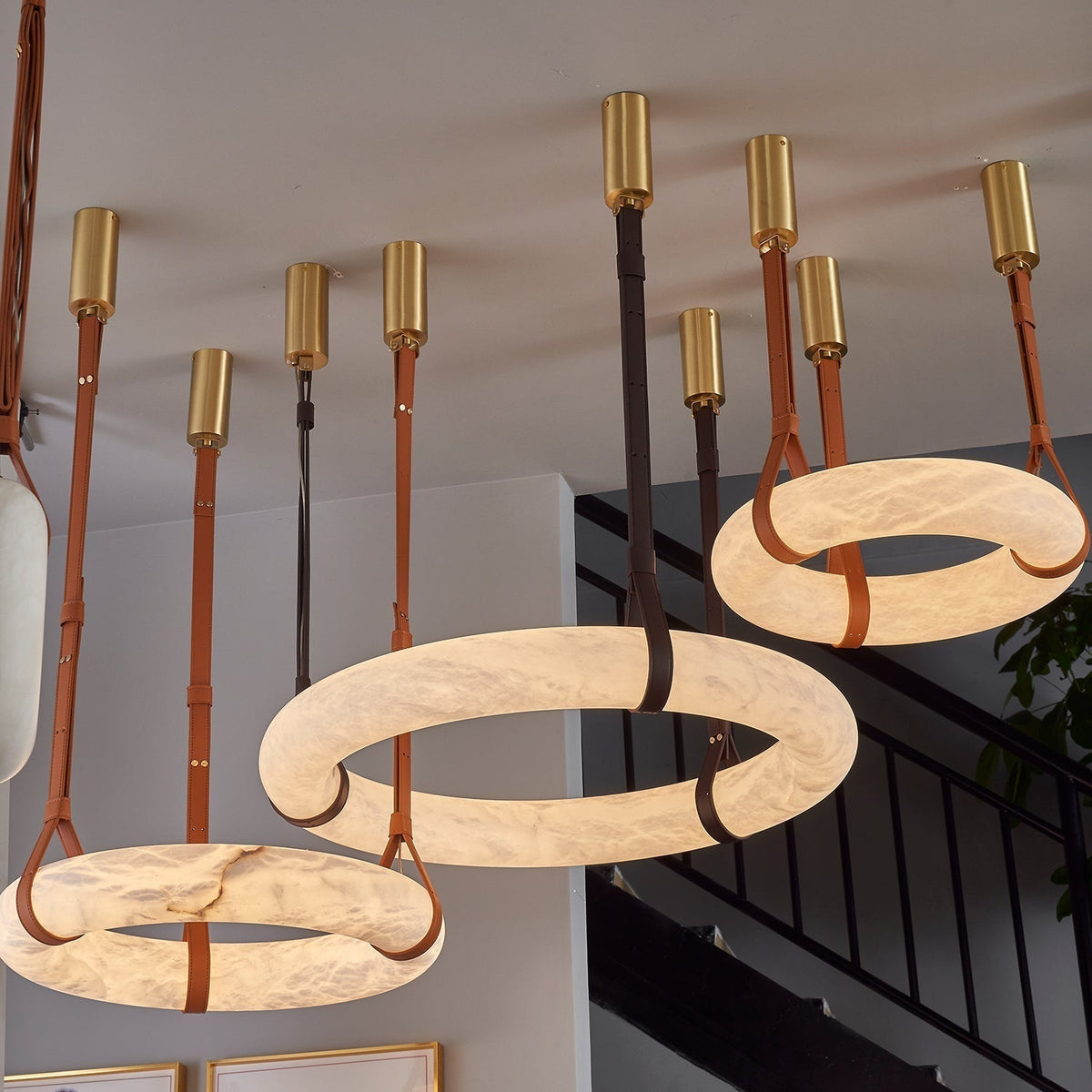 Tarys Alabaster Chandeliers Ring Leather Strap Version B