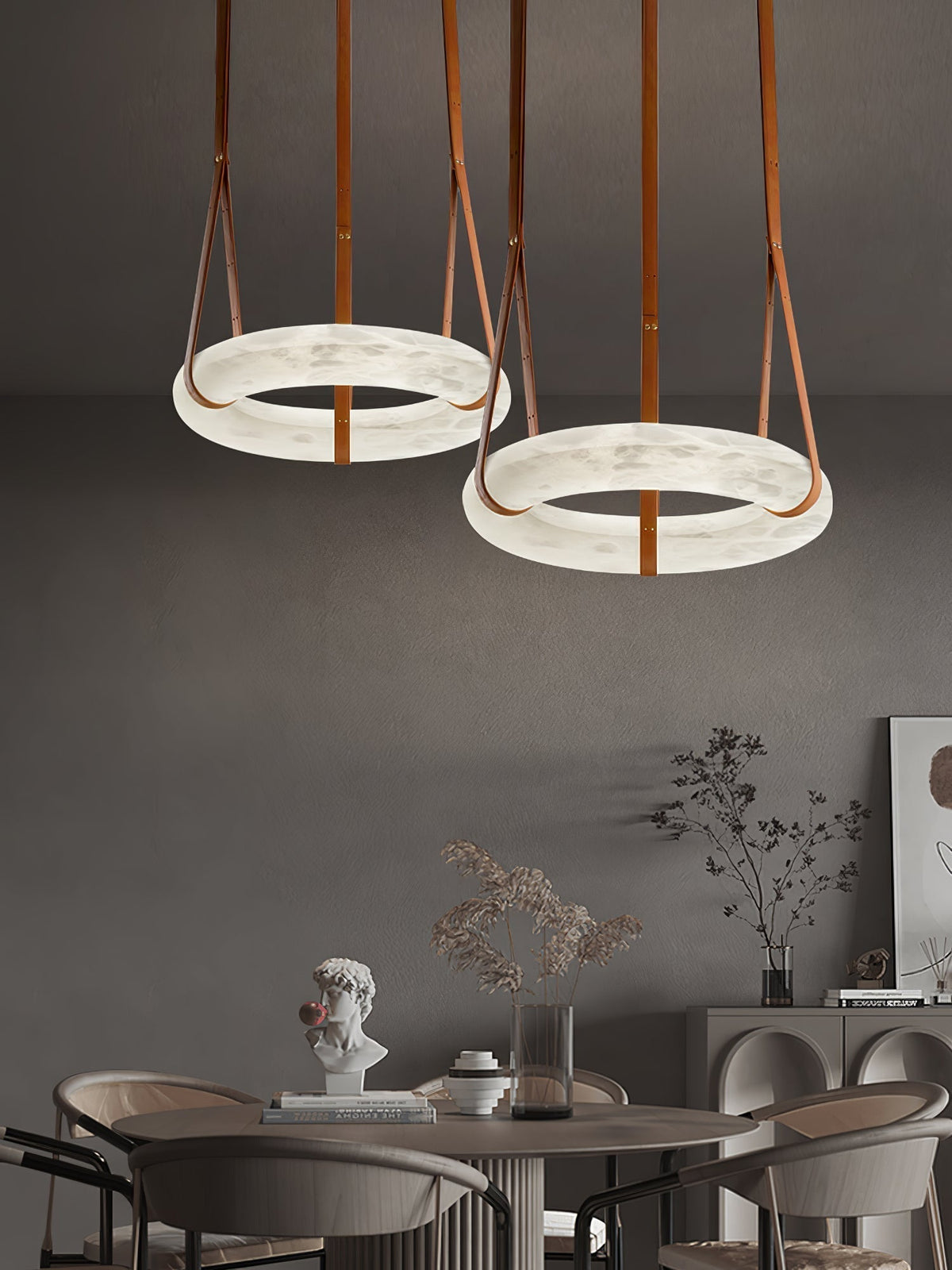 Tarys Alabaster Chandeliers Ring Leather Strap Version B