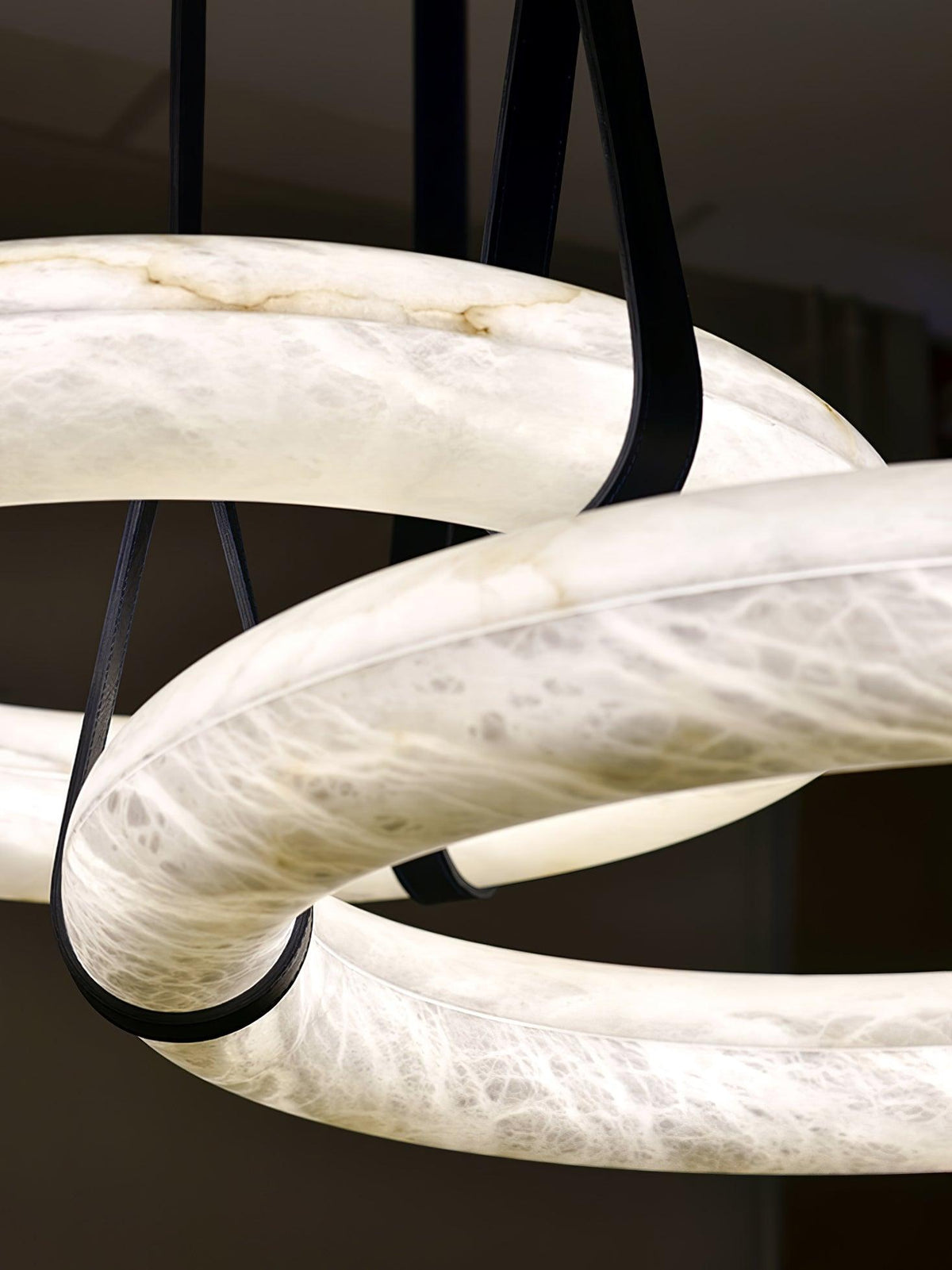 Lixor Alabaster Chandeliers Ring Leather Strap Version A