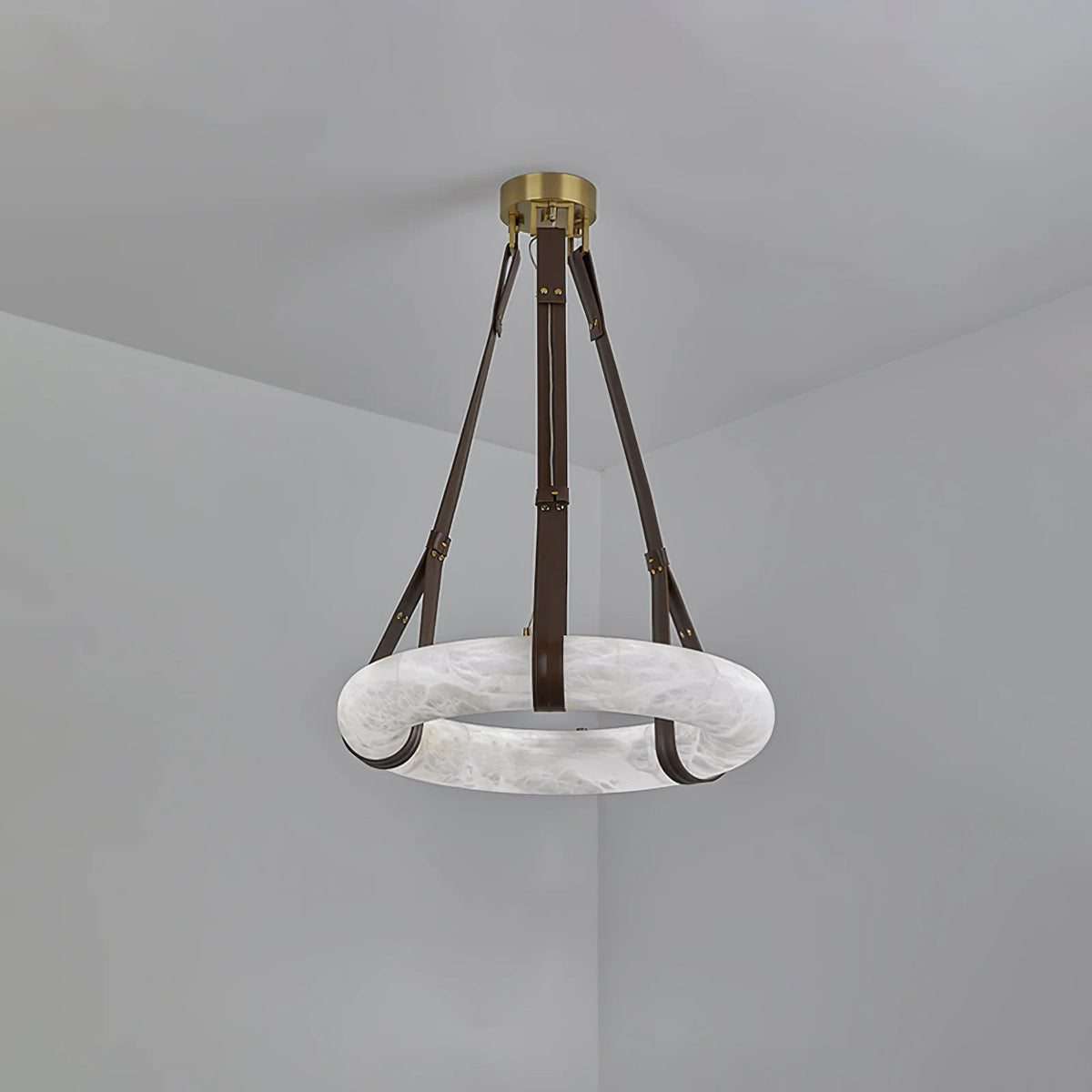 Lixor Alabaster Chandeliers Ring Leather Strap Version A
