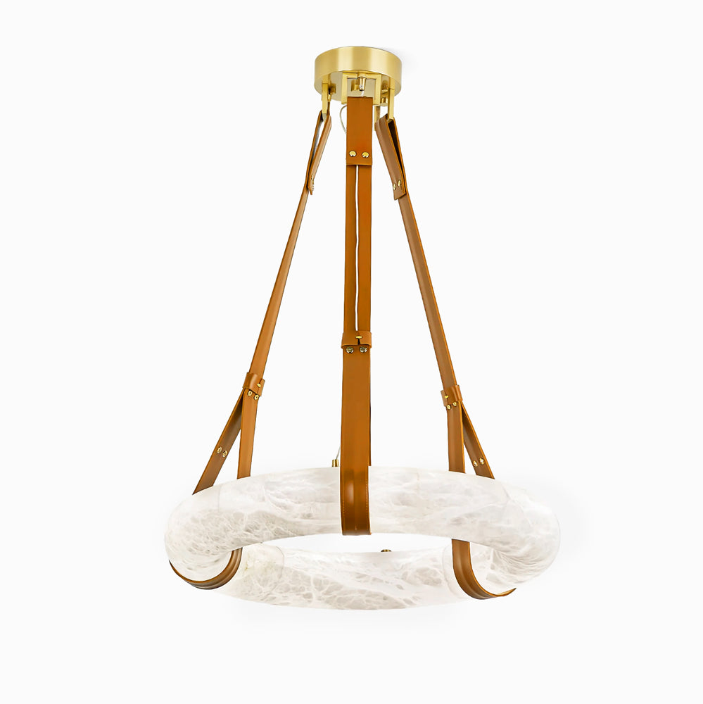 Lixor Alabaster Chandeliers Ring Leather Strap Version A