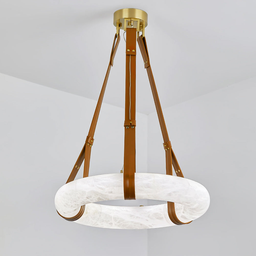 Lixor Alabaster Chandeliers Ring Leather Strap Version A
